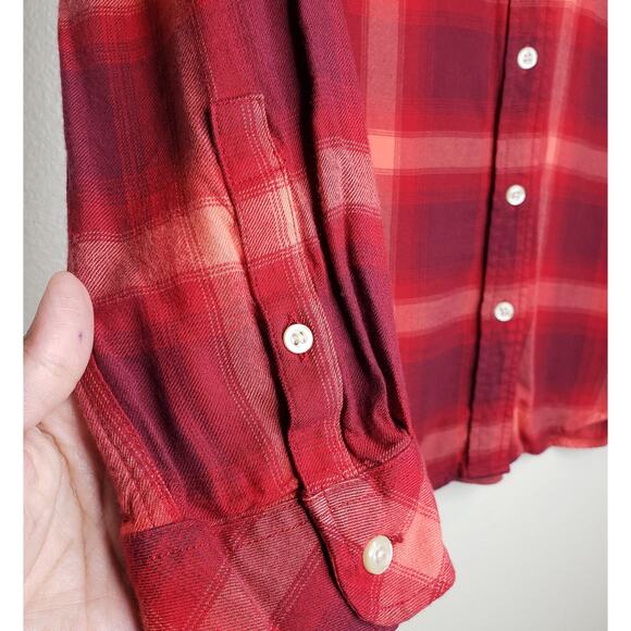 Gap x Pendleton| Red Orange Plaid button down shirt in size Medium - Picture 6 of 8